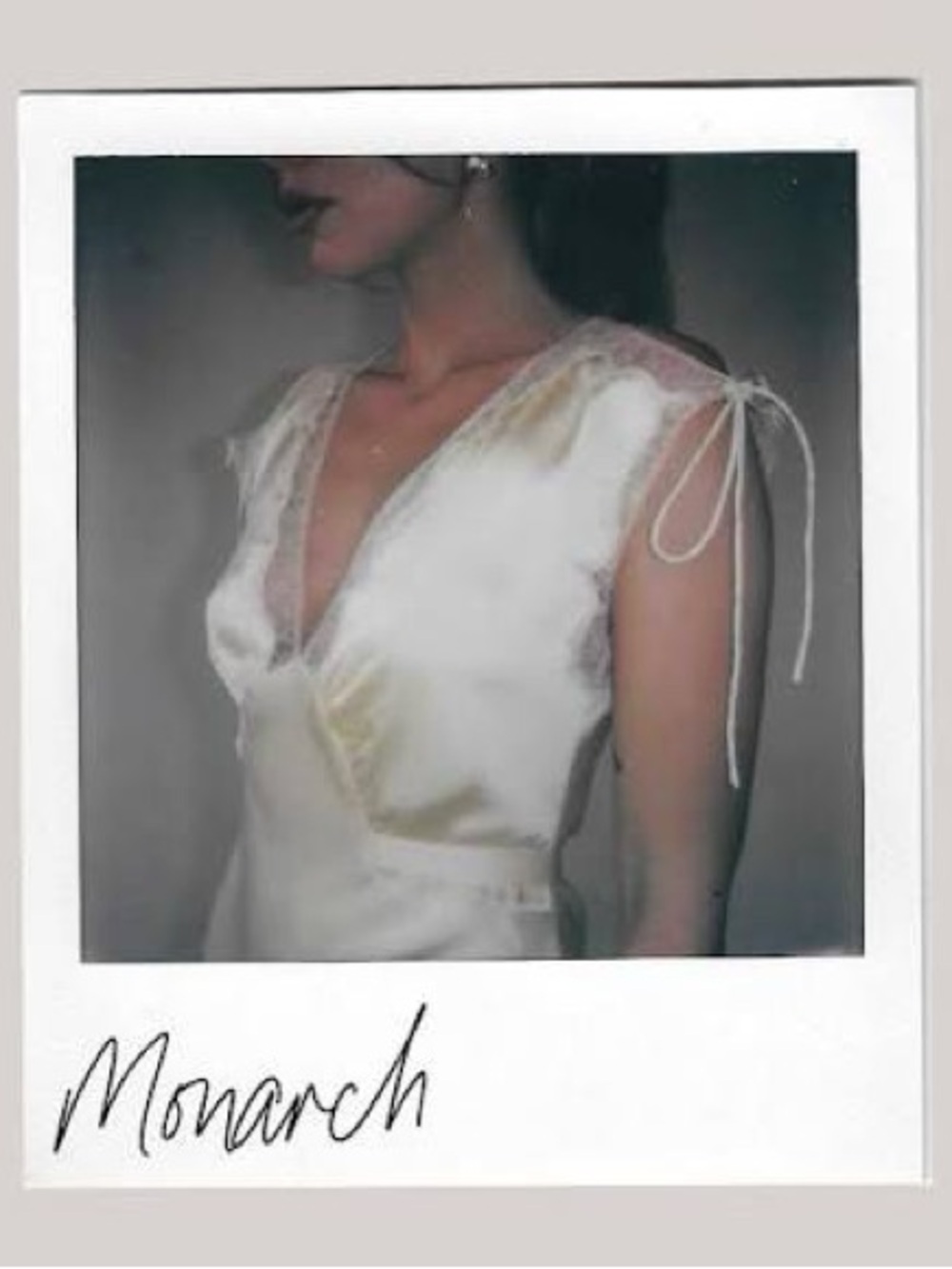 Rumored Satin & Lace Cream Midi Dress